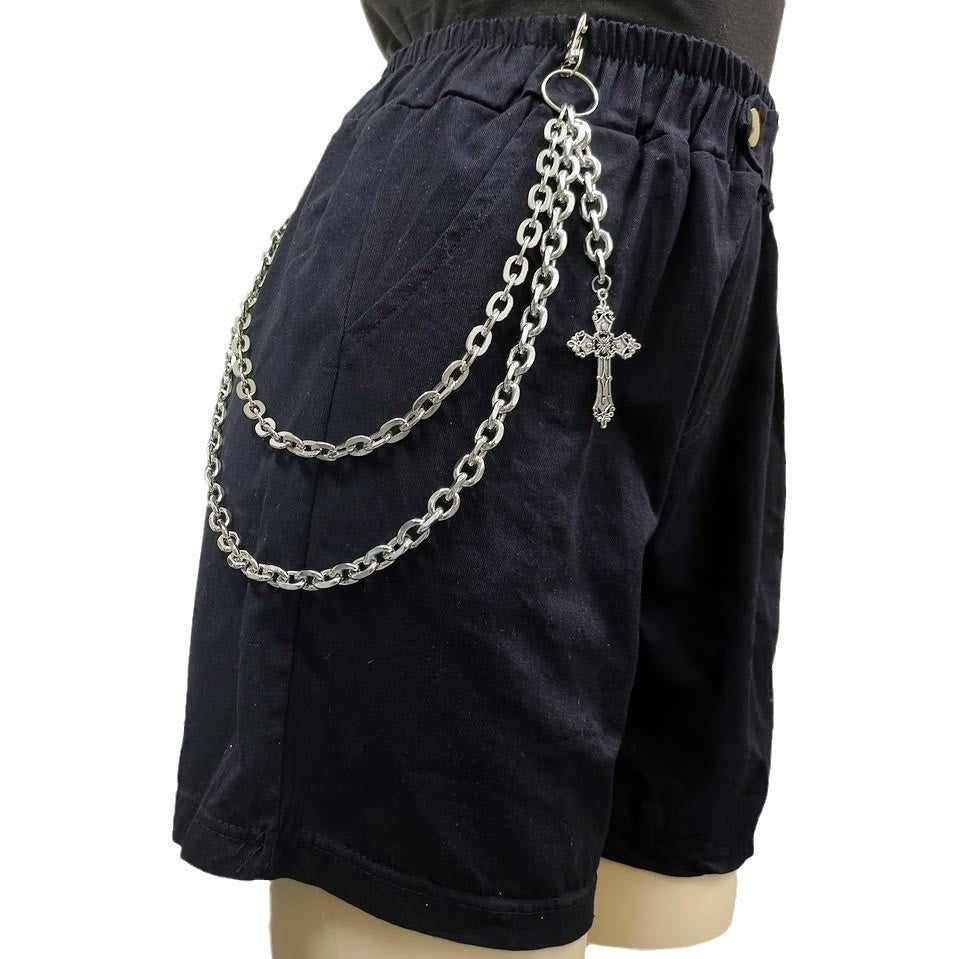 Cross Belt Chain Double Layers Gothic Waist Chain