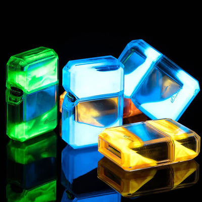 Cool Fluorescent Color Quicksand Refillable Butane Lighter