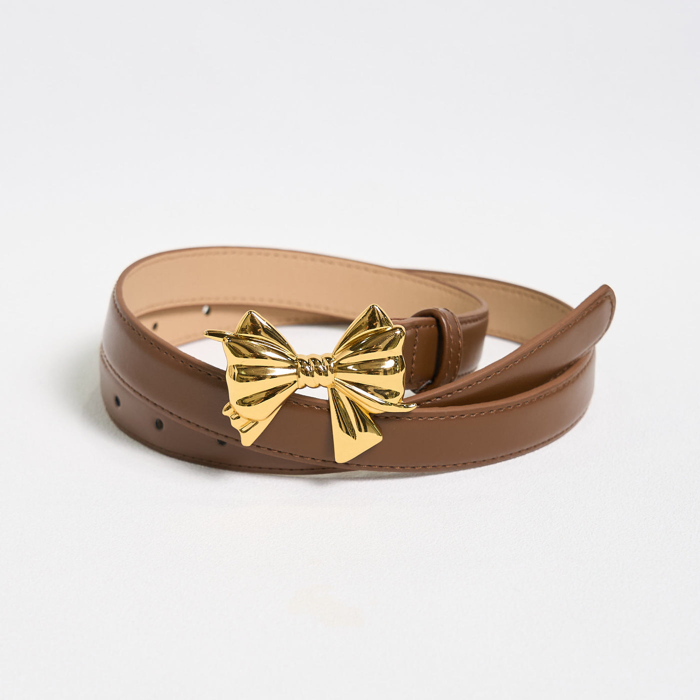 Women's Western Cowgirl Bowknot Buckle Leather Belt