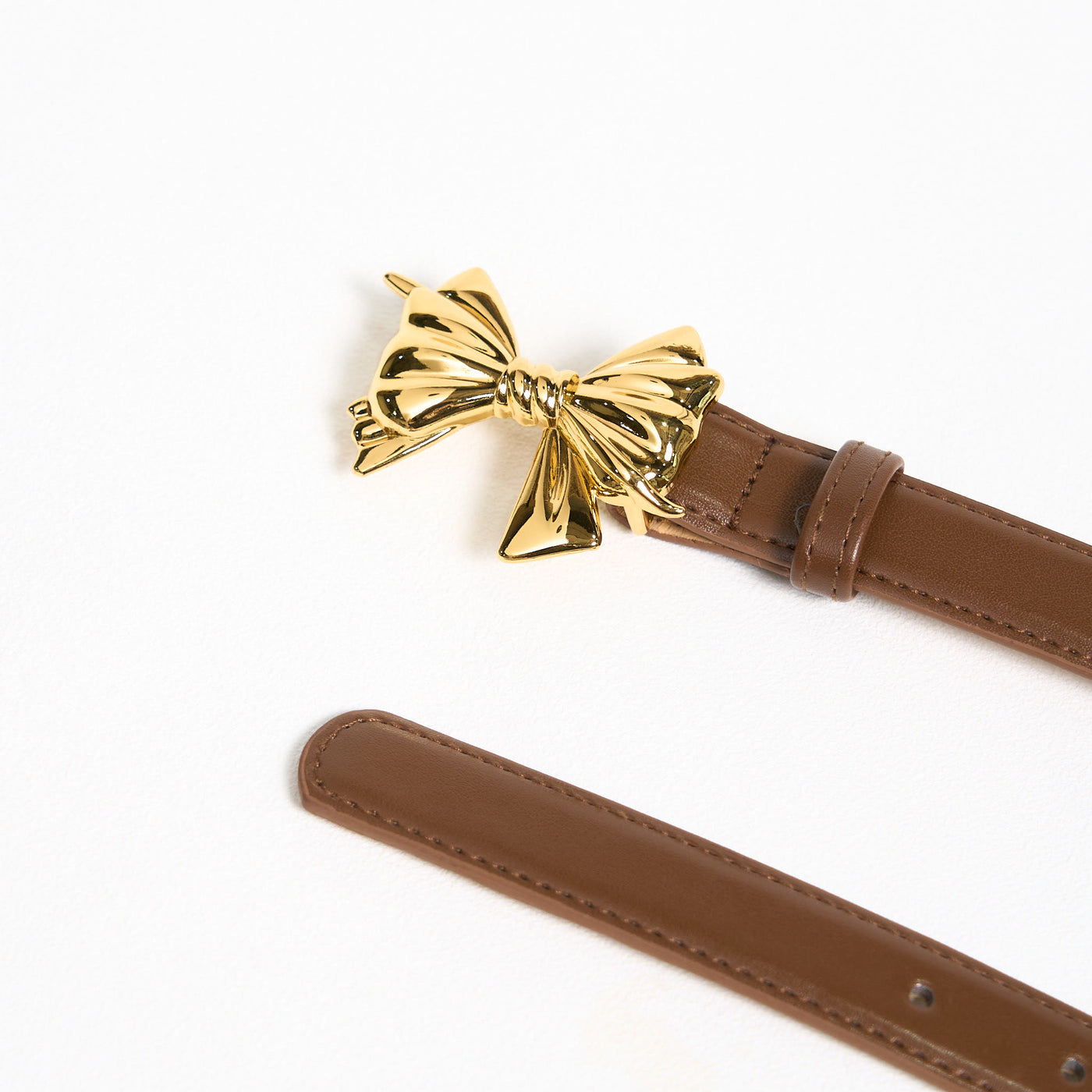 Women's Western Cowgirl Bowknot Buckle Leather Belt