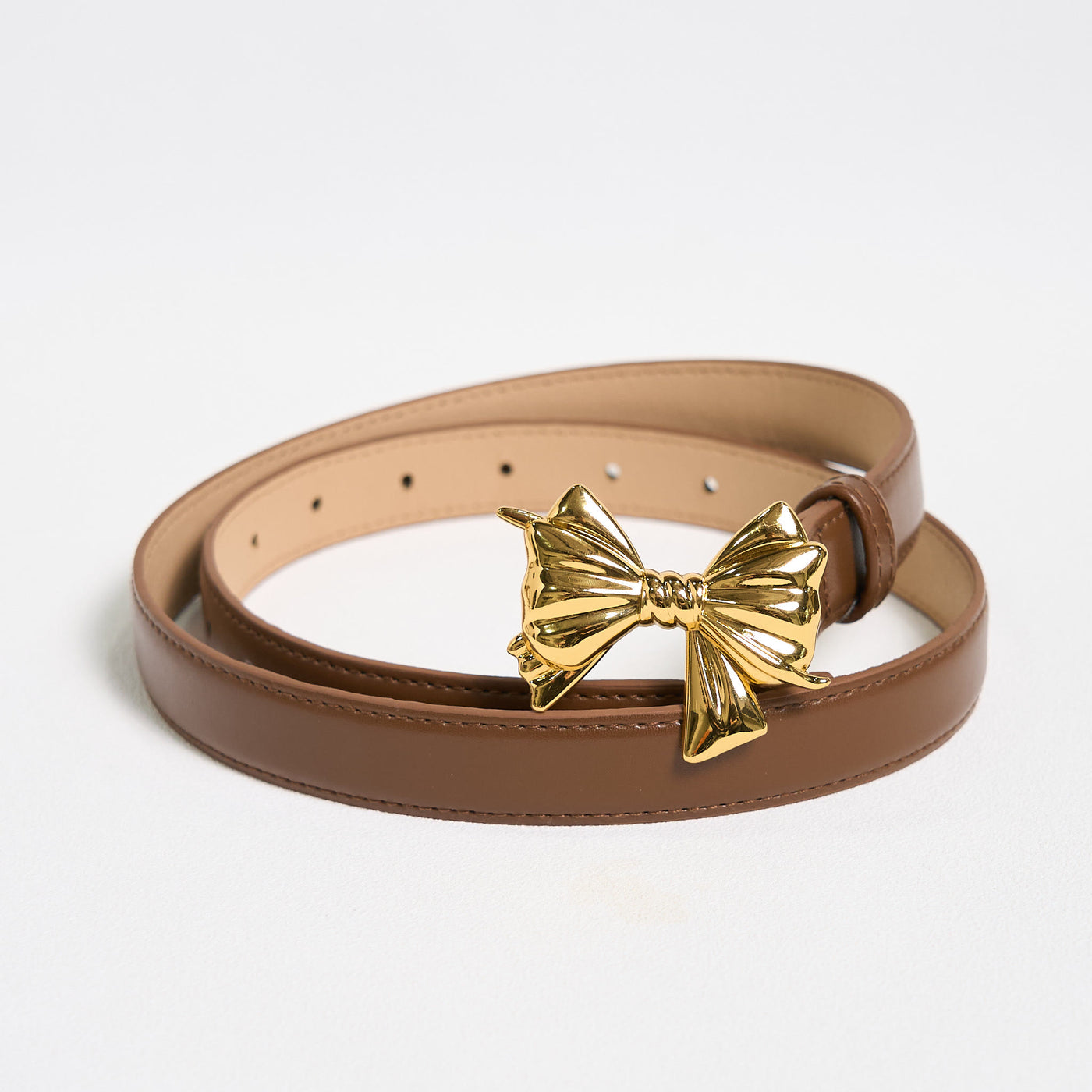 Women's Western Cowgirl Bowknot Buckle Leather Belt