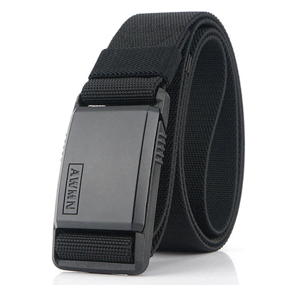 Men's Stretch Nylon Magnetic Clasp Buckle Belt