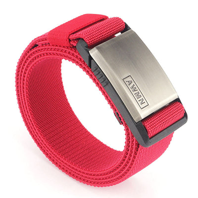 Men's Stretch Nylon Magnetic Clasp Buckle Belt
