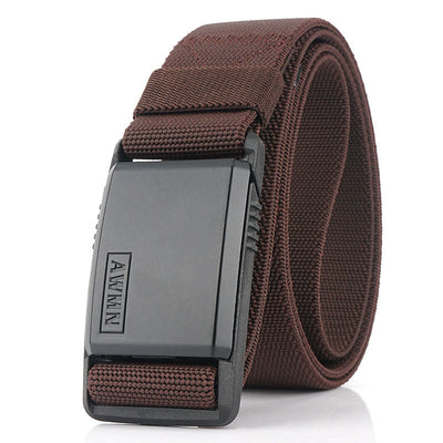Men's Stretch Nylon Magnetic Clasp Buckle Belt
