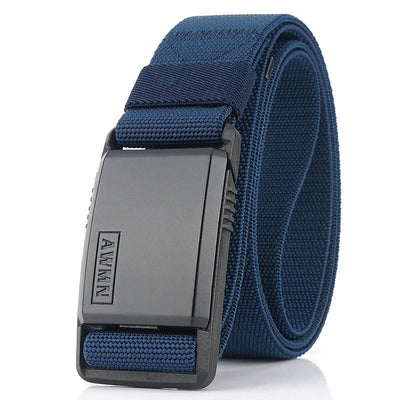 Men's Stretch Nylon Magnetic Clasp Buckle Belt