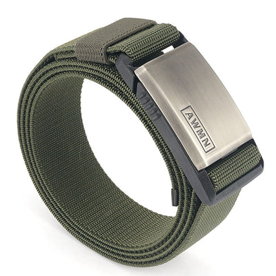 Men's Stretch Nylon Magnetic Clasp Buckle Belt
