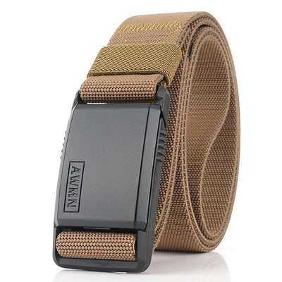 Men's Stretch Nylon Magnetic Clasp Buckle Belt