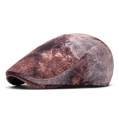 Graffiti Pattern Tie-dyed Newsboy Cotton Beret Hat