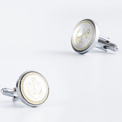 Anchor Tie Bar Cufflinks Set For Wedding Suit