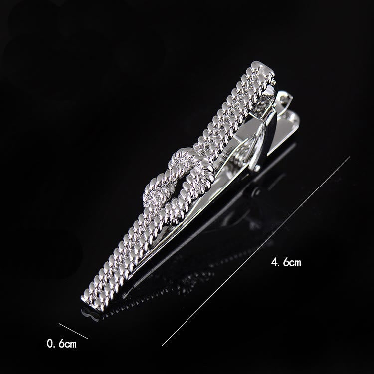 Twist Pattern Tie Clip For Daily Suit