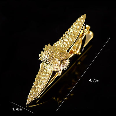 Gold Flying Owl Tie Bar For Men's Wear