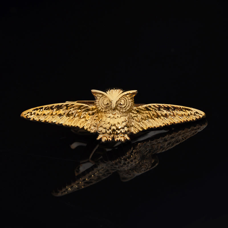Gold Flying Owl Tie Bar For Men's Wear
