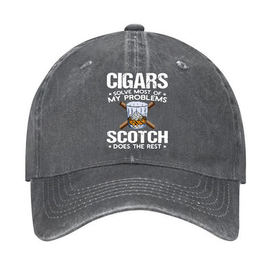Cigars Solve Most Of Problems Adjustable Baseball Cap