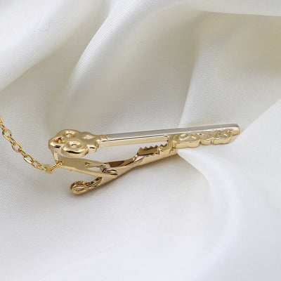 Gold Jesus Key Tie Bar For Wedding Suit