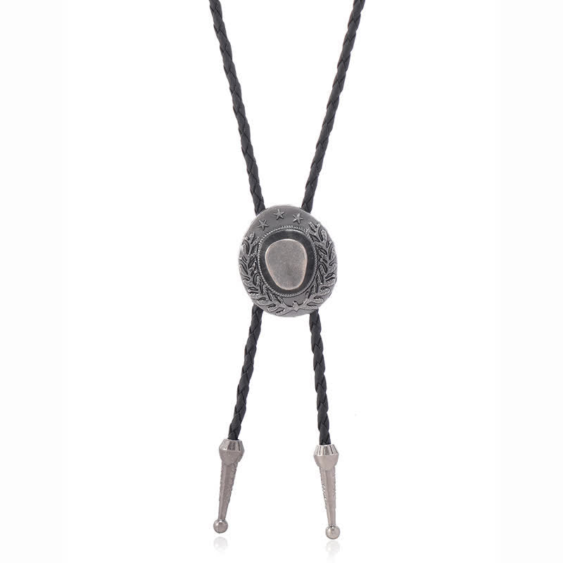 Bronze Charm Cowboy Hat Pendant Bolo Tie