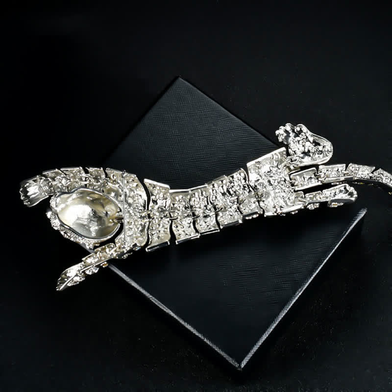 Men's Majestic Tiger Large Luxury Sparkling Rhinestone Brooch