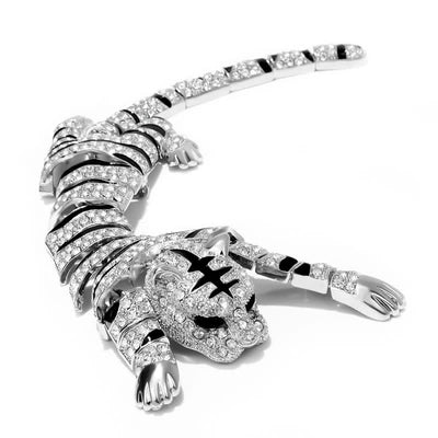 Men's Majestic Tiger Large Luxury Sparkling Rhinestone Brooch