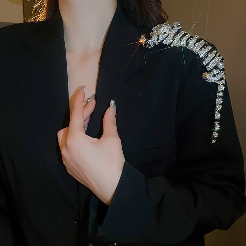 Men's Majestic Tiger Large Luxury Sparkling Rhinestone Brooch