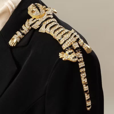 Men's Majestic Tiger Large Luxury Sparkling Rhinestone Brooch