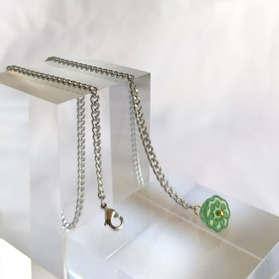 Men's 18K Gold-Plated Natural Stone Lapel Chain Suit Brooch with Hanging Chain