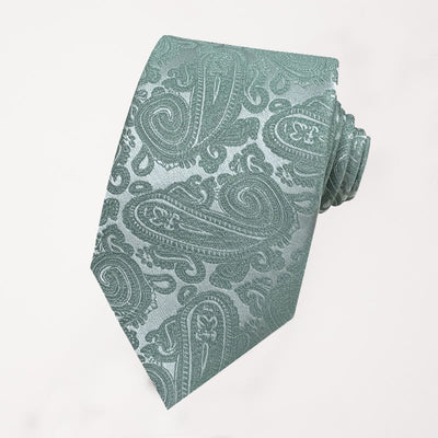 Men's Green Floral Jacquard Polyester Necktie