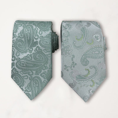 Men's Green Floral Jacquard Polyester Necktie