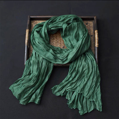 Women's Retro Solid Color Cotton Linen Thin Scarf