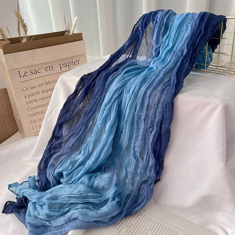 Women's Gradient Solid Color Thin Scarf