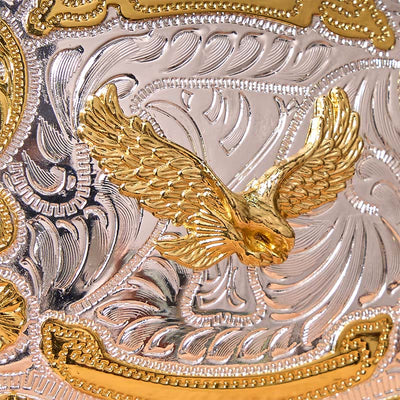 Gold Flying Eagle DIY Western Cowboy Buckle Leather Belt