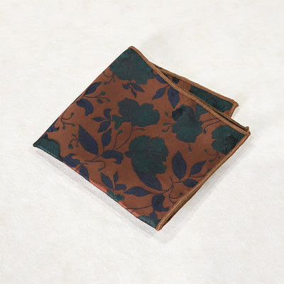 Men's Stylish Floral Printed Design Office Necktie Pocket Square