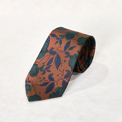 Men's Stylish Floral Printed Design Office Necktie Pocket Square
