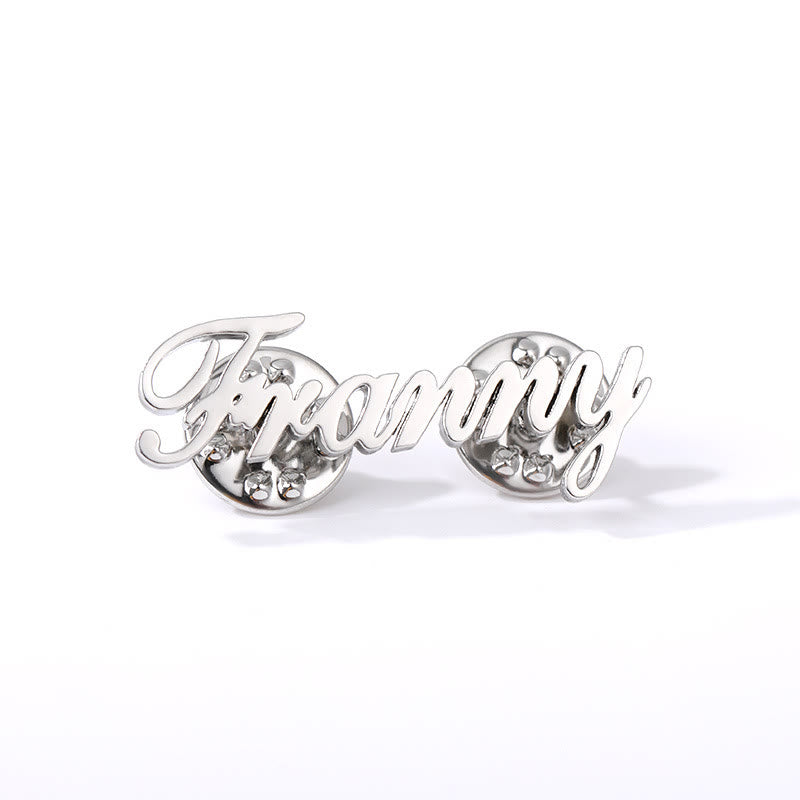 Custom Your Name Brooch Stainless Steel Suit Accessories