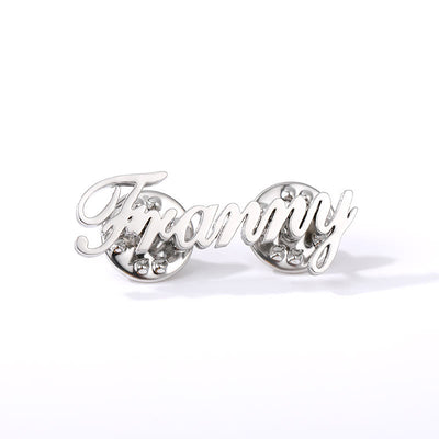 Custom Your Name Brooch Stainless Steel Suit Accessories