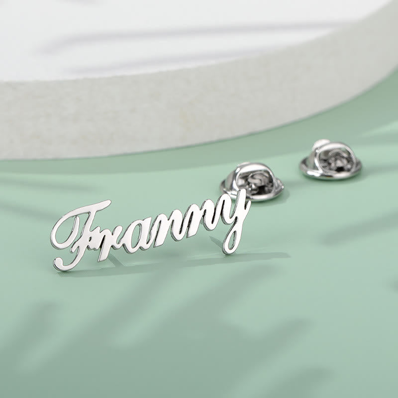 Custom Your Name Brooch Stainless Steel Suit Accessories