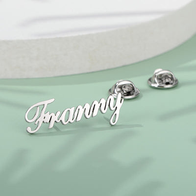 Custom Your Name Brooch Stainless Steel Suit Accessories