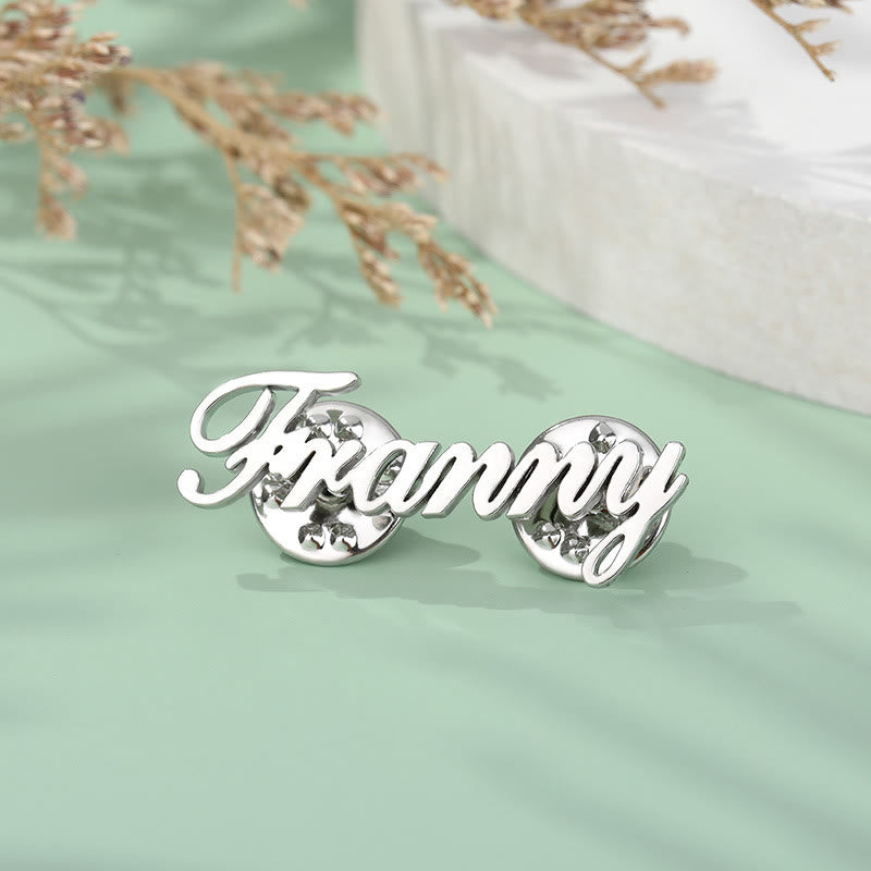 Custom Your Name Brooch Stainless Steel Suit Accessories