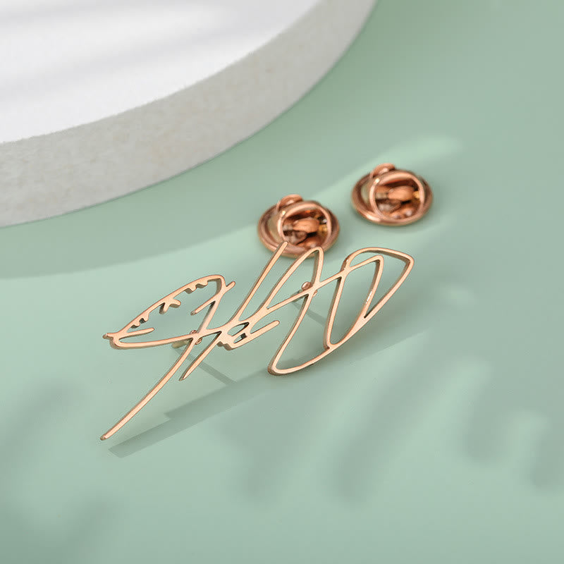 Custom Your Name Brooch Stainless Steel Suit Accessories