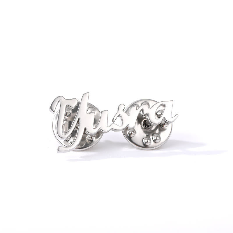 Custom Your Name Brooch Stainless Steel Suit Accessories