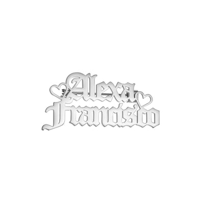 Custom Two Names Brooch Stainless Steel Suit Accessories