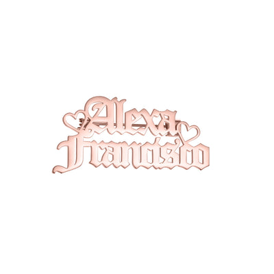Custom Two Names Brooch Stainless Steel Suit Accessories