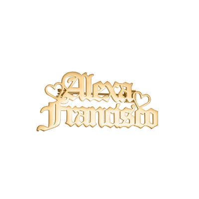 Custom Two Names Brooch Stainless Steel Suit Accessories