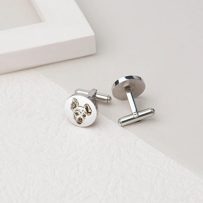 1 Pair Custom Pet Portrait Button Covers Set Cufflinks