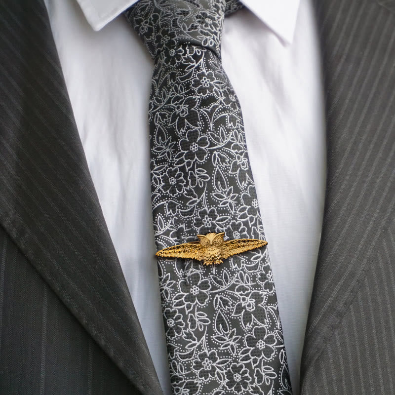 Gold Flying Owl Tie Bar For Men's Wear