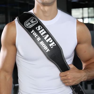 Weight Lifting Padded Lumbar Back Support Tapered Leather Belt
