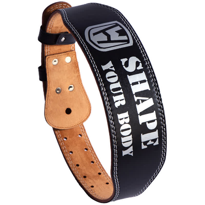 Weight Lifting Padded Lumbar Back Support Tapered Leather Belt