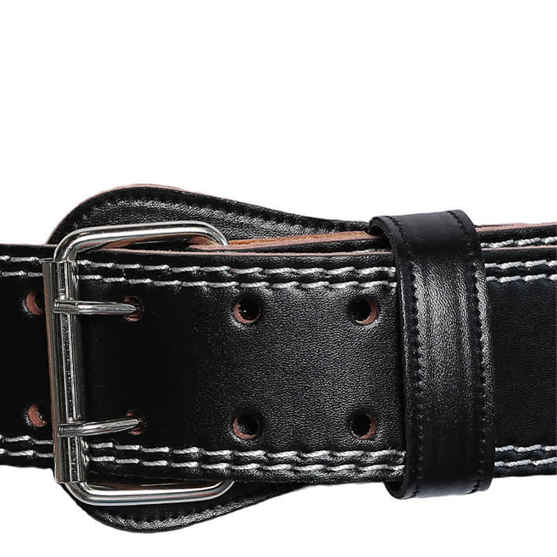 Weight Lifting Padded Lumbar Back Support Tapered Leather Belt