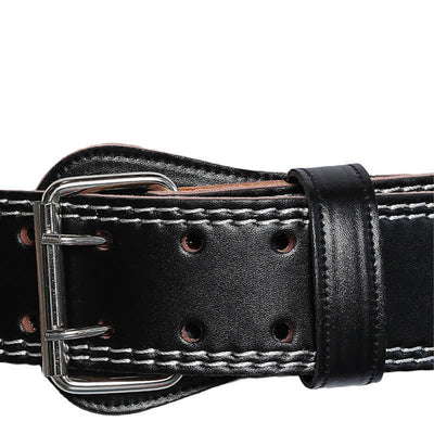 Weight Lifting Padded Lumbar Back Support Tapered Leather Belt
