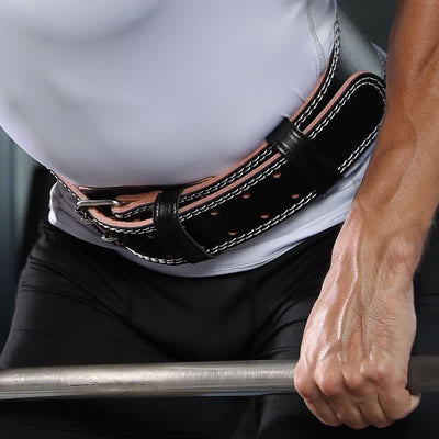 Weight Lifting Padded Lumbar Back Support Tapered Leather Belt