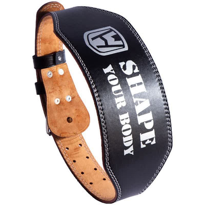 Weight Lifting Padded Lumbar Back Support Tapered Leather Belt