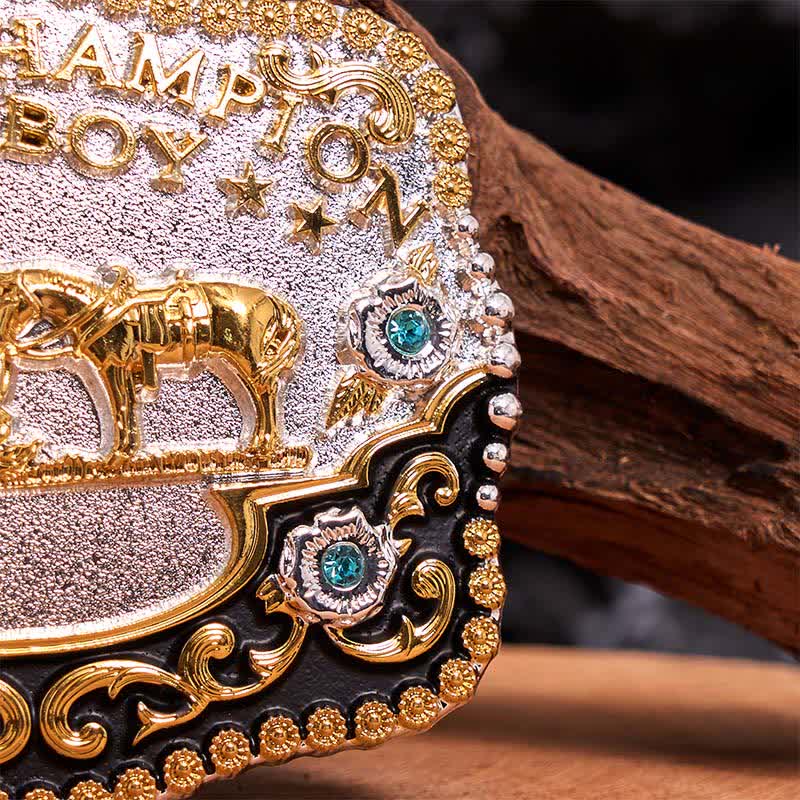 DIY World Champion Cowboy Praying Cross Large Buckle Leather Belt